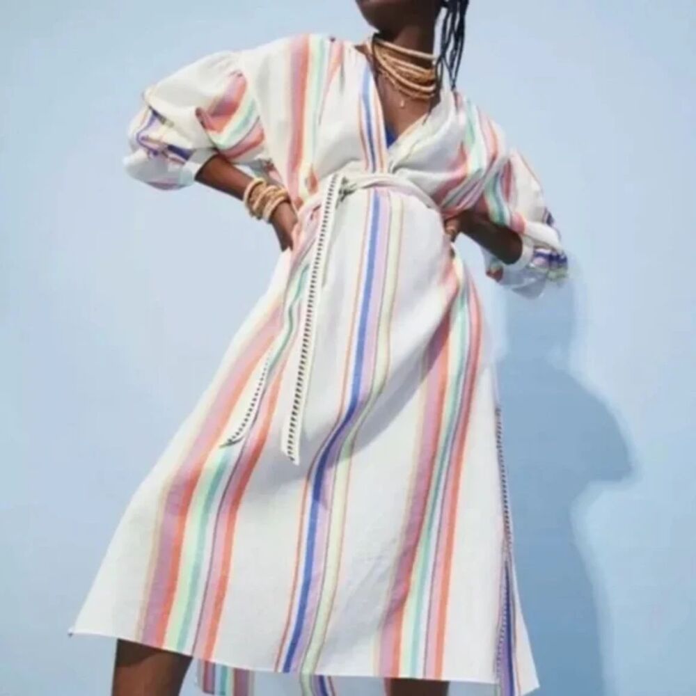 H&M Multicolor Striped Maxi Dress